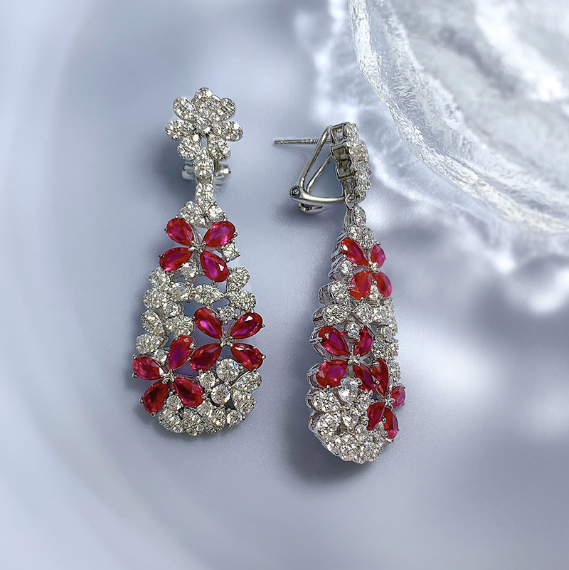 Stylish Designer Gemstone Adorned Blossom Studs by Premium Solid 925 Silversmith