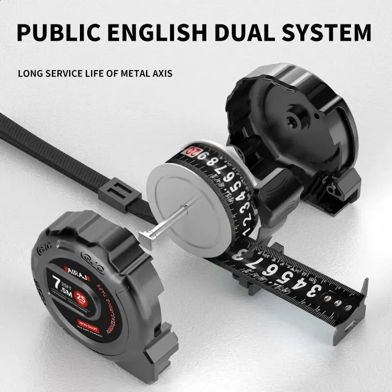 AIRAJ 7.5/5/3M Tape Measure High Carbon Steel Thickened Frosted Anti Drop Shell High-Precision Portable Manual Measuring Tool 250516