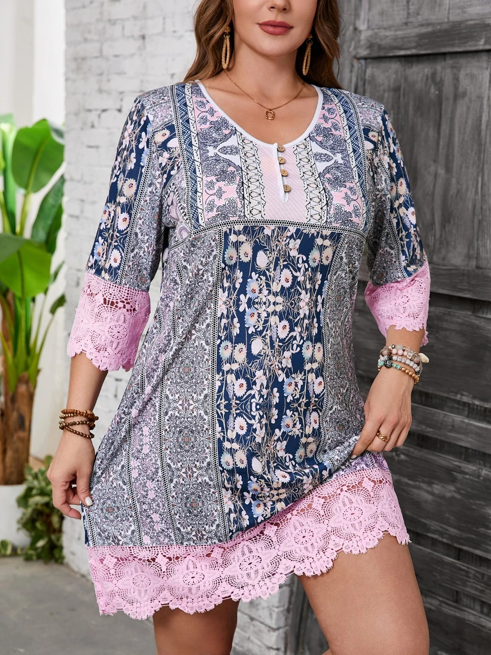 Plus Size Fashion Elegant Women Dress Loose Casual Dress Women Printed Dress Temperament 250520