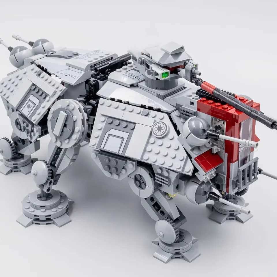 Free shipping 1082PCS Compatible At-te Walker All hine with 9 Mini Figures Terrain Actuator Model Building Blocks 75337 Kit Bricks Toy Gift