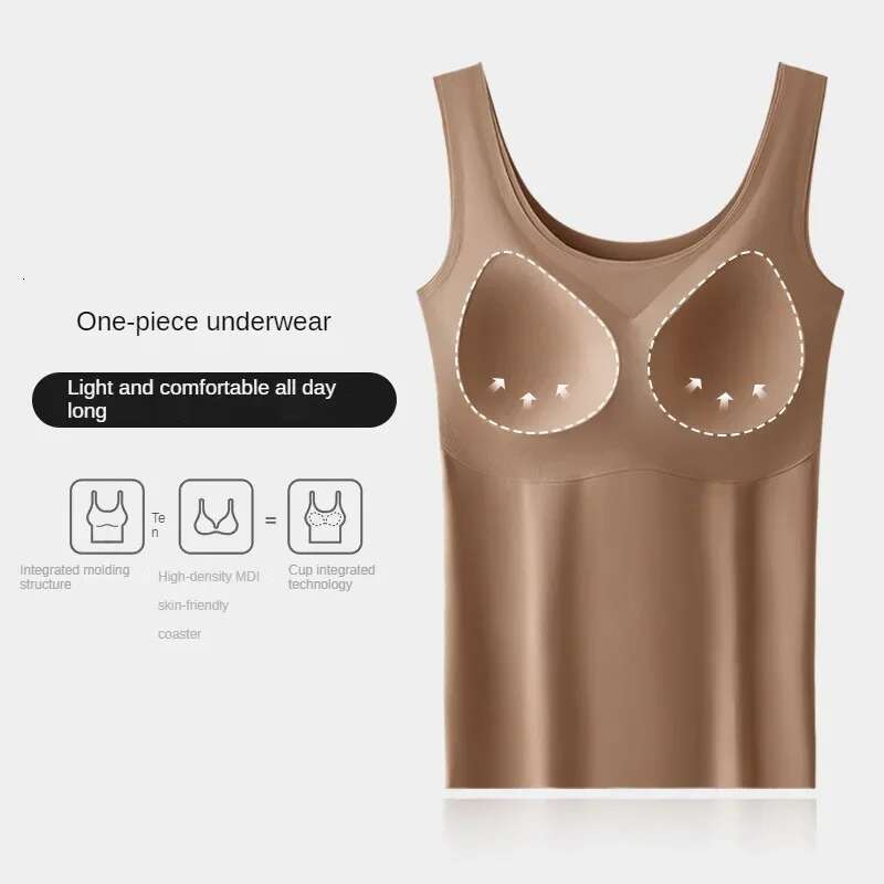 2PCS/Lot Silk Seamless Tank with Fixed Chest Pad Women's Camisole Top Sleeveless Inner Outerwear Camison Verano High Strecth