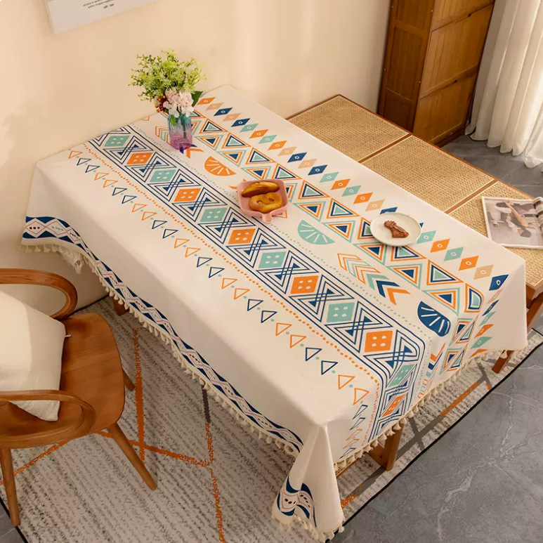 A681 imitation digital Nordic style tablecloth waterproof and anti-scalding washable tablecloth fabric net celebrity rectangular tablecloth coffee tab