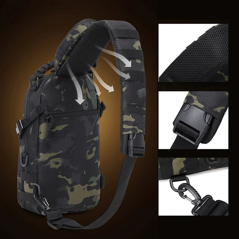 Mens Camping Chest Bag Tactical Sports Shoulder Outdoor Fanny Pack Hiking Climbing Cycling Fishing MOLLE System Sling Bags 250519 - view 4