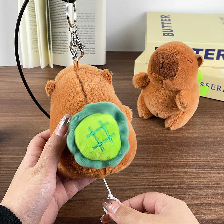 Pull and Transport Turtle Capybara Keychain Rotating Turtle Shell Capibala Plush Toy Gift 250521