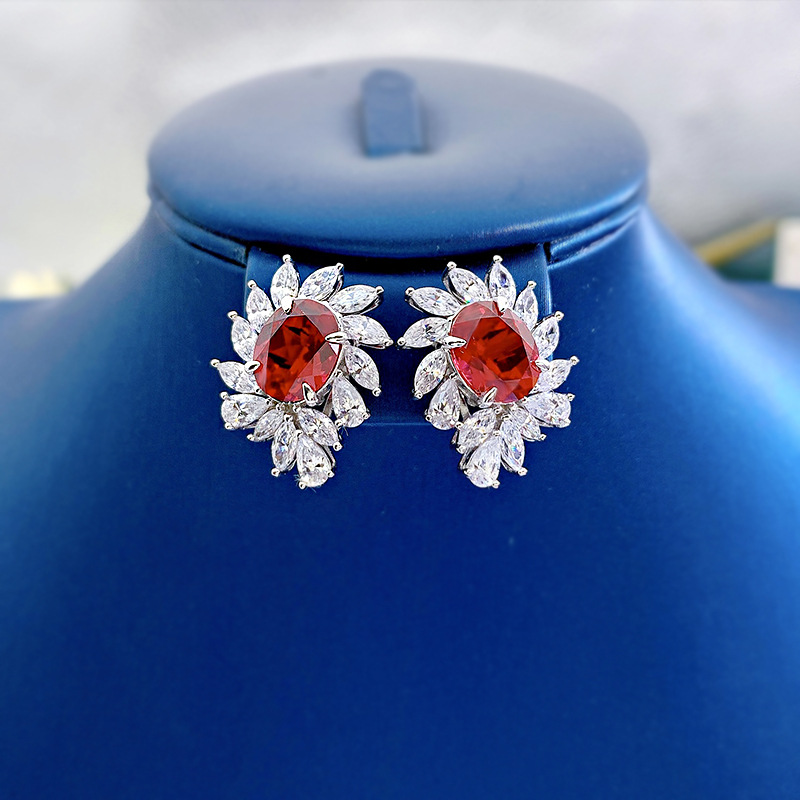 Sophisticated Women's 8x10mm Bird-Themed Statement Pieces Featuring Rich Colorful Stones & Shimmering Diamond Bezel