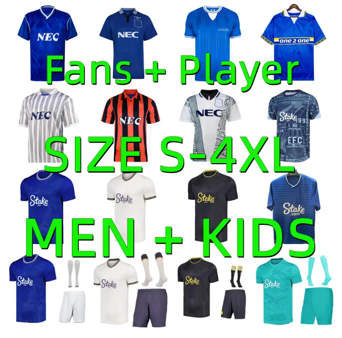 24 25 26 NDIAYE EFC EVERTONES soccer jerseys 2024 2025 2026 McNEIL CALVERT-LEWIN MYKOLENKO TARKOWSKI DELE PICKFORD IROEGBUNAM football shirts Uniforms Men Kids kits