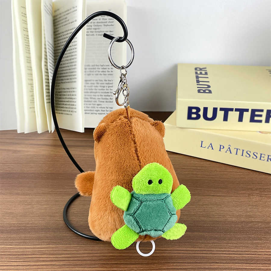 Pull and Transport Turtle Capybara Keychain Rotating Turtle Shell Capibala Plush Toy Gift 250521