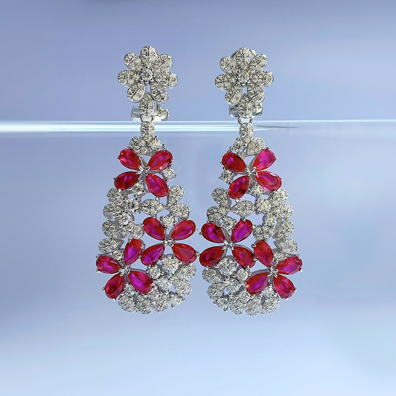 Stylish Designer Gemstone Adorned Blossom Studs by Premium Solid 925 Silversmith