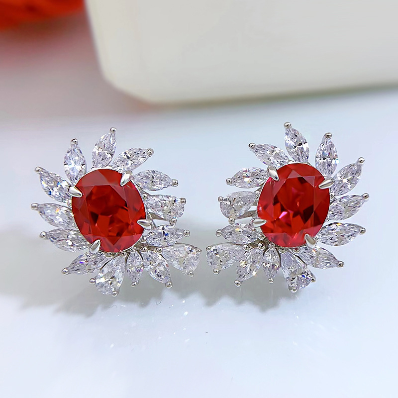 Sophisticated Women's 8x10mm Bird-Themed Statement Pieces Featuring Rich Colorful Stones & Shimmering Diamond Bezel