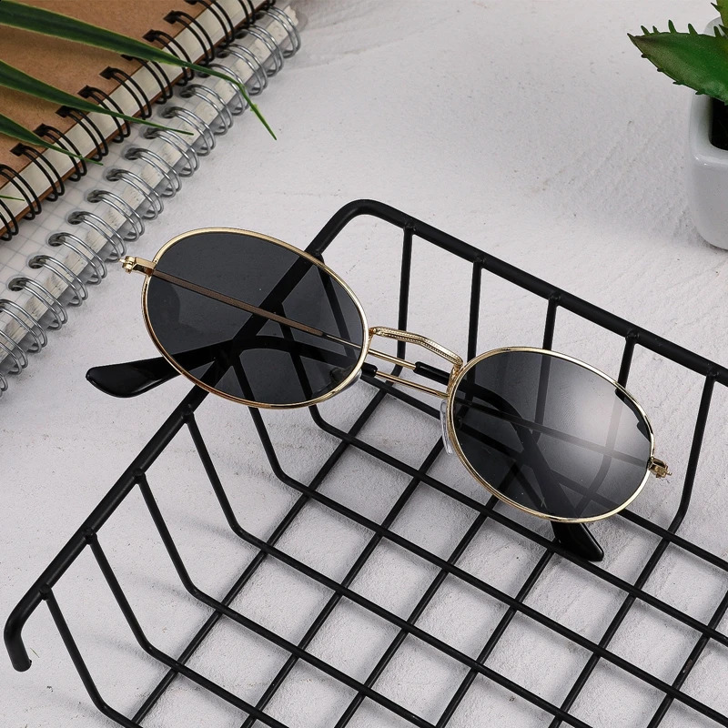 Classic Small Frame Oval SunglasseMen Alloy Mirror Sun Glasses Drop In Stock Ship Within 24 Hours 250519