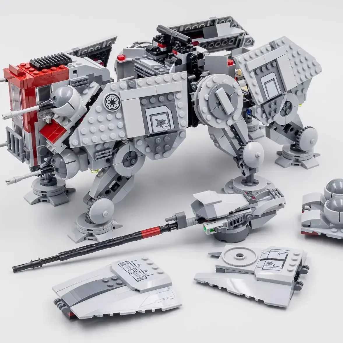 Free shipping 1082PCS Compatible At-te Walker All hine with 9 Mini Figures Terrain Actuator Model Building Blocks 75337 Kit Bricks Toy Gift