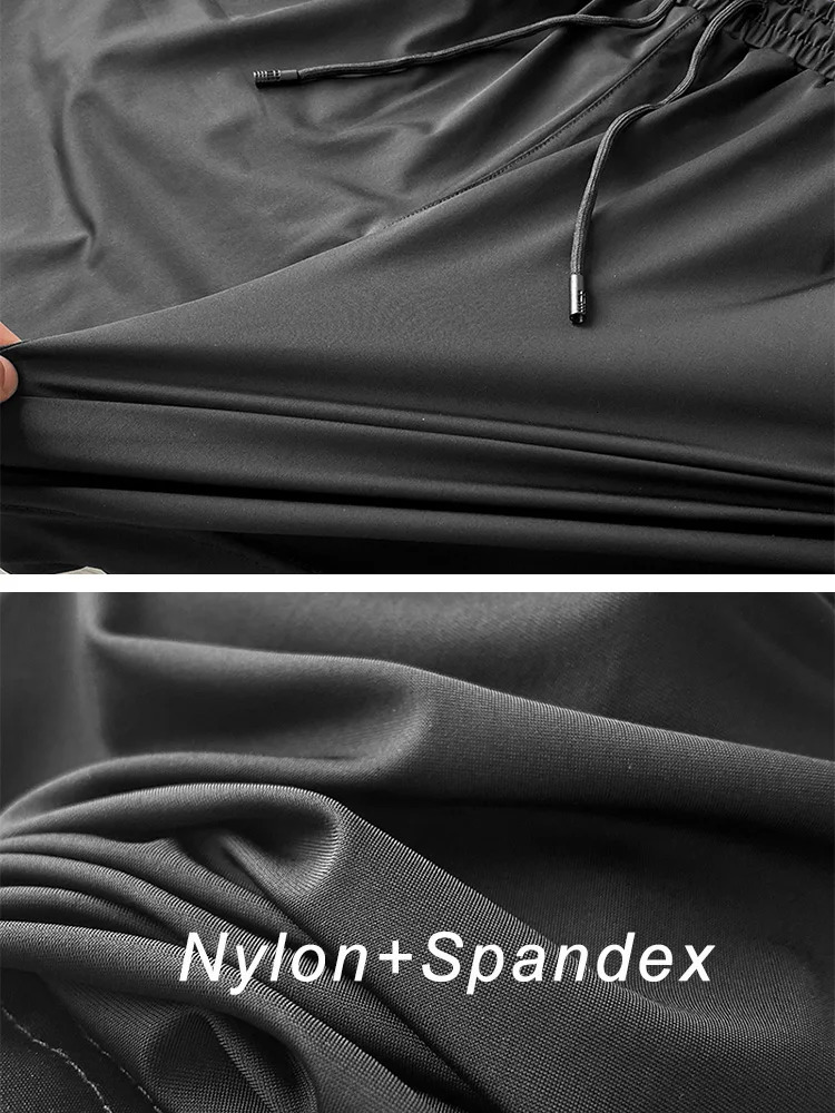 Summer Mens Shorts Breathable Mesh Stretch Ice Silk Gym Running Sports Loose Casual Shorts With Zip Pockets Big Size 8XL 9XL 250519