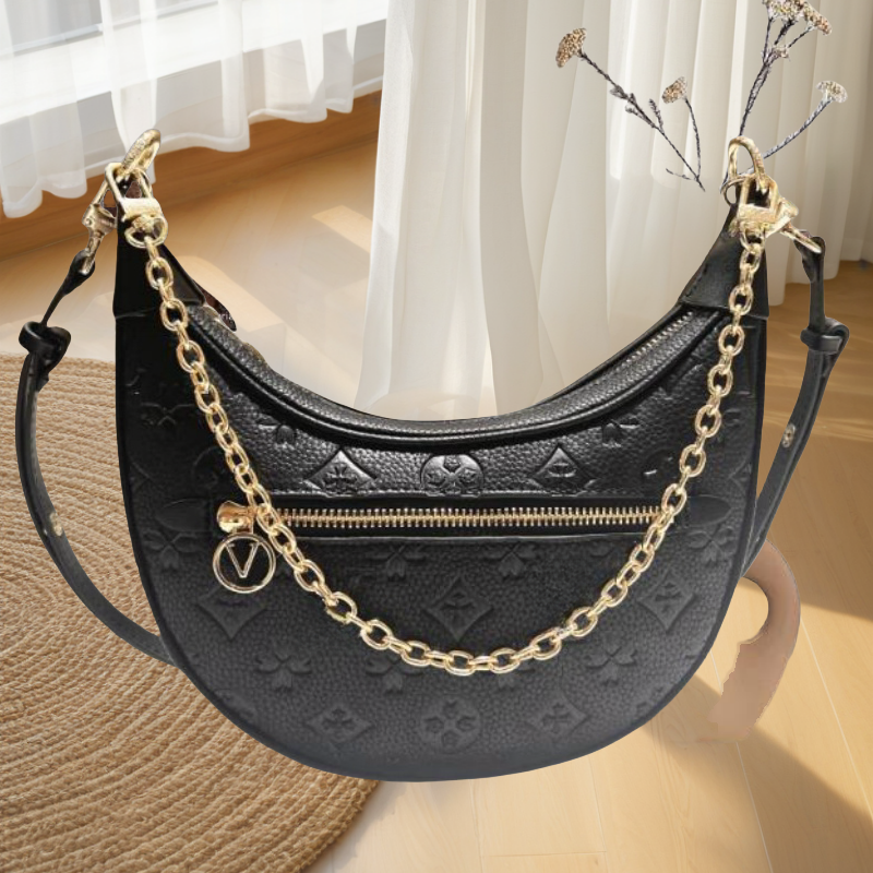 Loop Croissant bag shoulder hobo designer Purse Cosmetic half-moon baguette underarm Handbag crossbody Metal Chain Collection Women AA