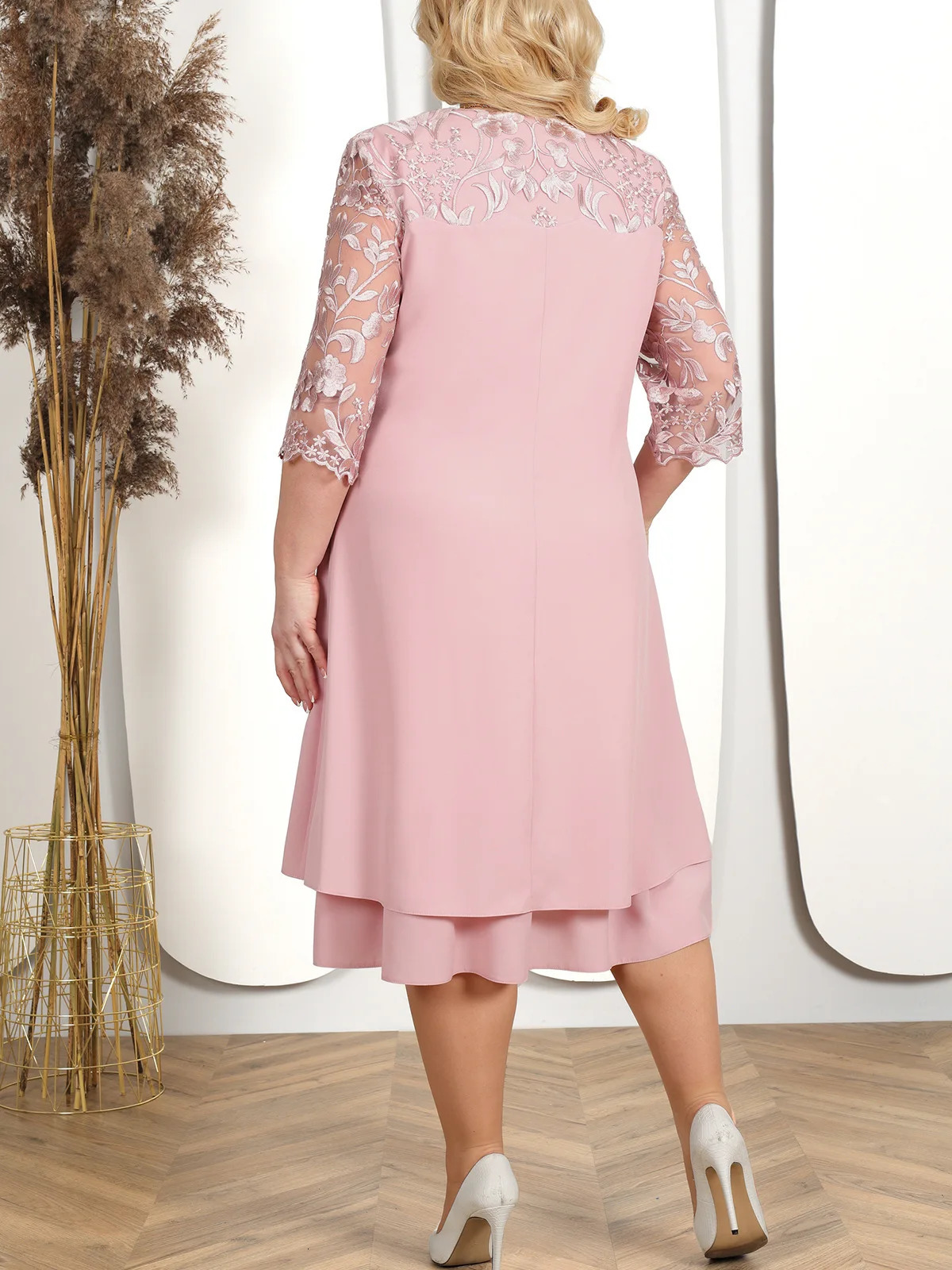 Plus Size Dresses For Women Elegant Embroidery Chiffon Prom Formal Wedding Evening Party Banquet Prom Women Clothing Vestidos 250520