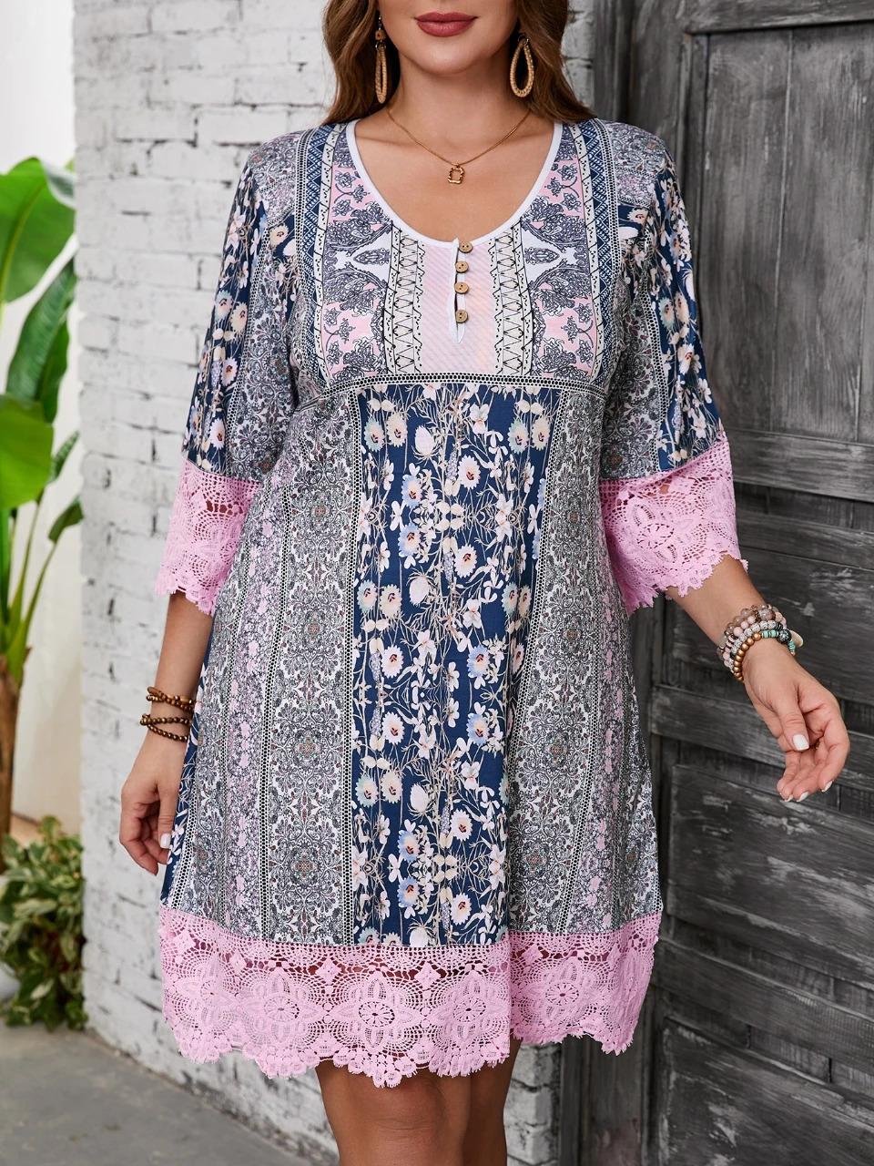 Plus Size Fashion Elegant Women Dress Loose Casual Dress Women Printed Dress Temperament 250520