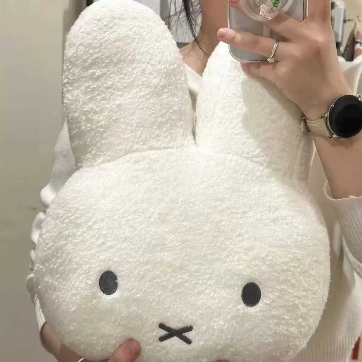 New Kawaii Plush Pillow Cute Miffys Sweet Doll Toy Creative Room Decoration Cartoon Ornament Birthday GiftL250520