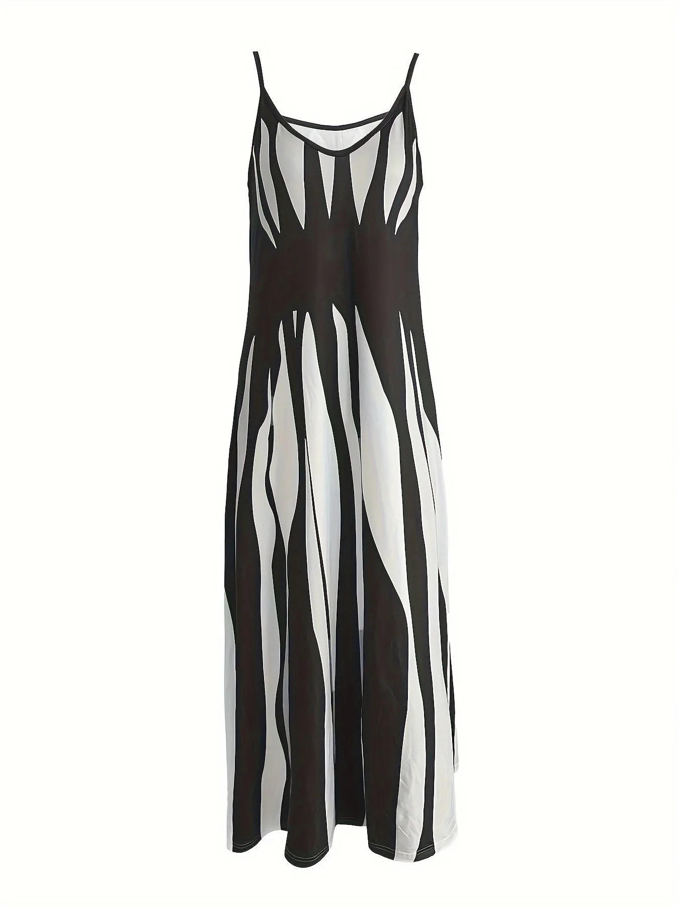 Europe and America Plus Size Womens Cross border Summer Product Casual Print Sling Dress 250520