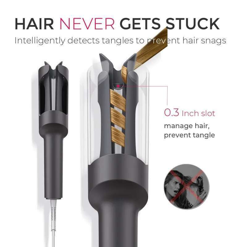 TYMO CURLPRO Automatic Curling Iron, Rotating Hair Curler for Lasting Beach Waves, 500M Ionic, Dual Voltage & Lightweight,1 inch