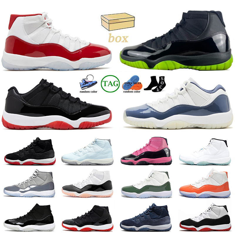 Mens Low Bred 11 Basketball Shoes High Cherry 11s Sports Cool Grey Pink Gamma Blue Igloo Space Jam DMP Royal Women Top Quality Sneakers Trainers With Box