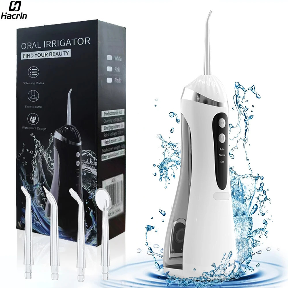 Oral Irrigator Dental Water Flosser for Teeth Electric Dental Irrigator Rechargeable Dental Water Jet Floss for Teeth Cleaning 250520