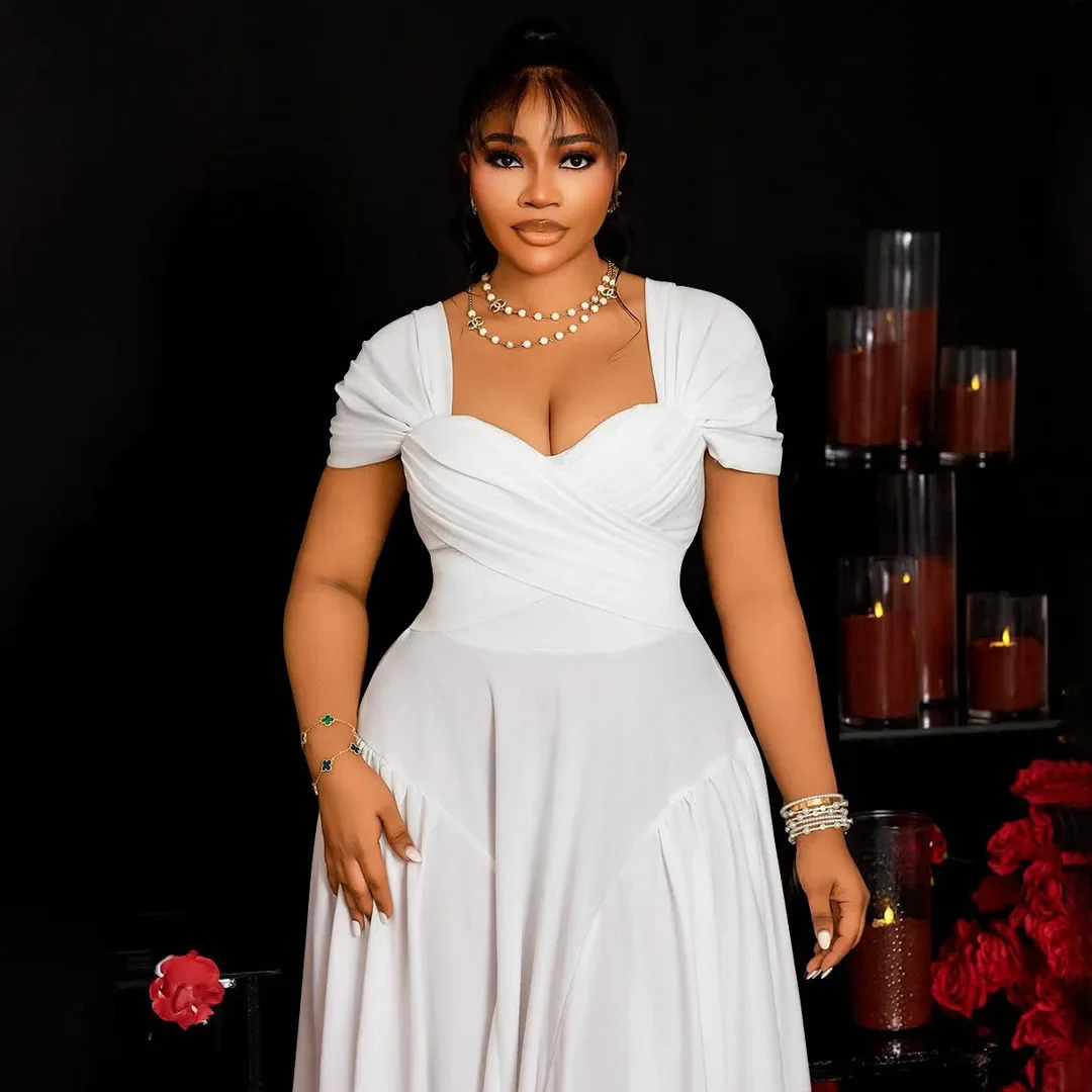 Plus Size Fashionable Elegant Long Strapless plus Size Dress for Black Women N8072 Cross-Border Large Size Clothing Sexy Wais... 250520