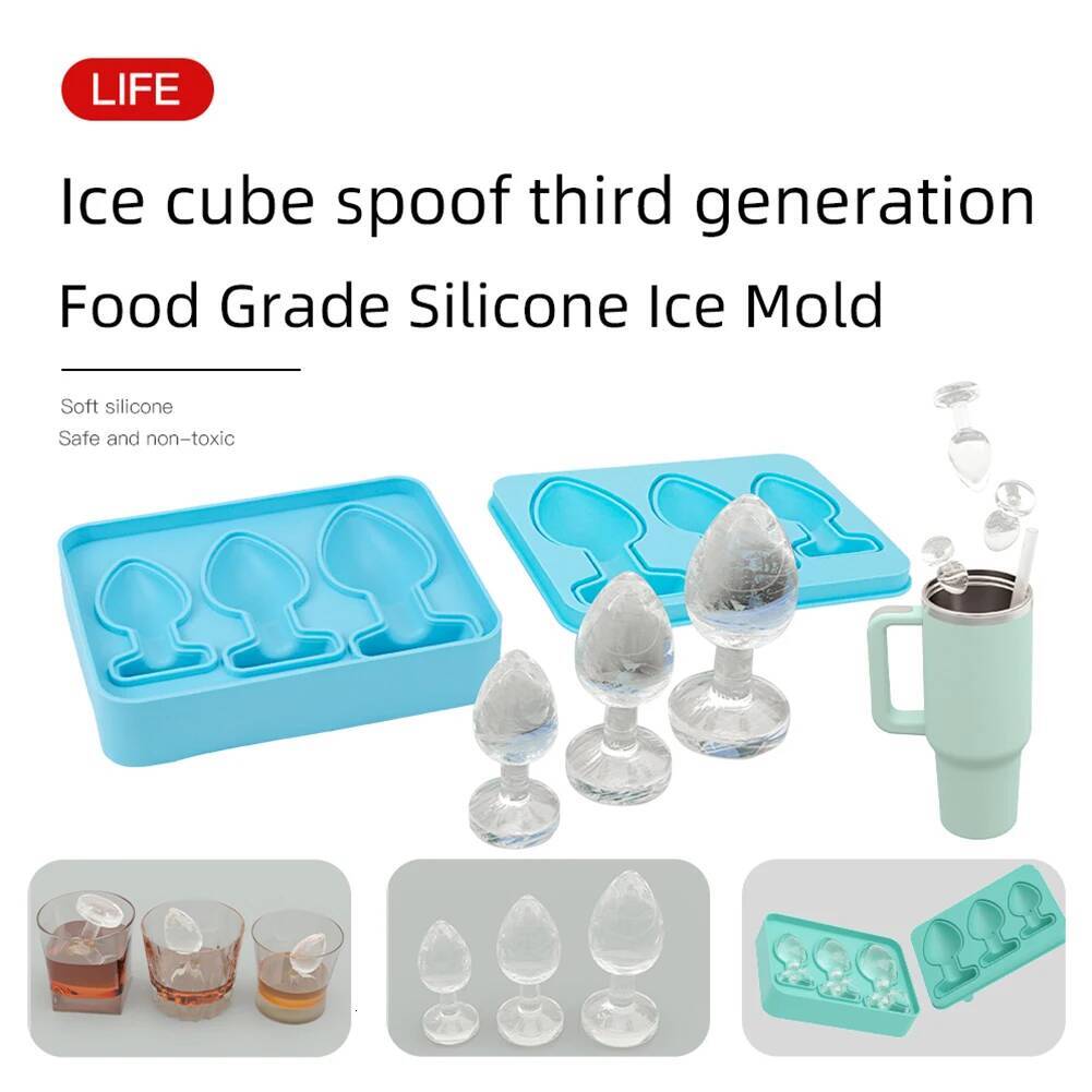 Prank Tray Silicone Butt Plug Shaped Cube Molds Household Whiskey Tails Ice Maker Kitchen Gadget Accessories