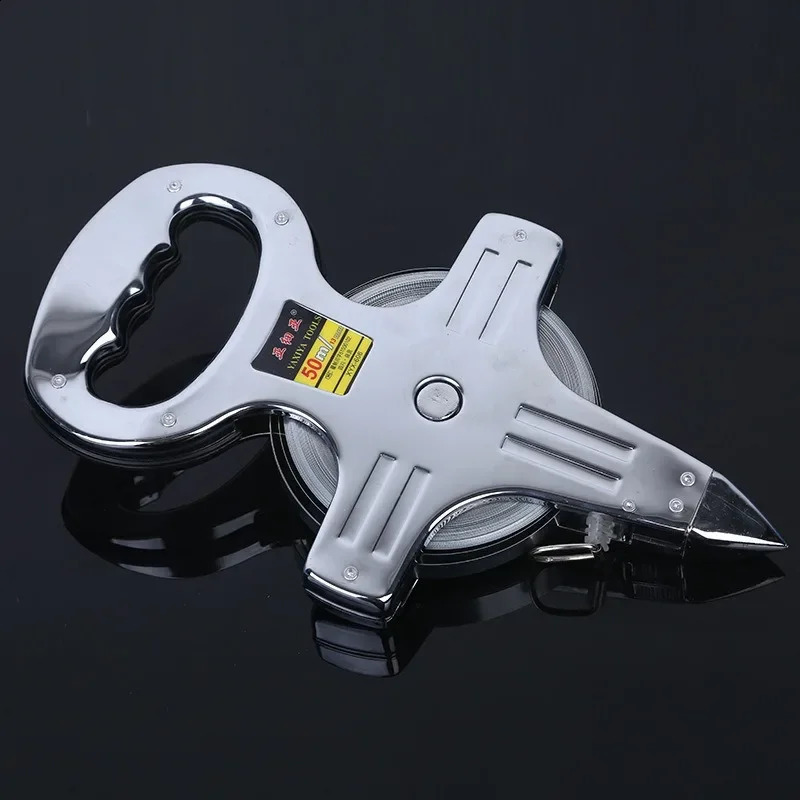 30m/50m/100m Stainless Steel Tape Measure Portable Retractable Metric Tape Ruler Construction Measuring Tool For Engineering 250516
