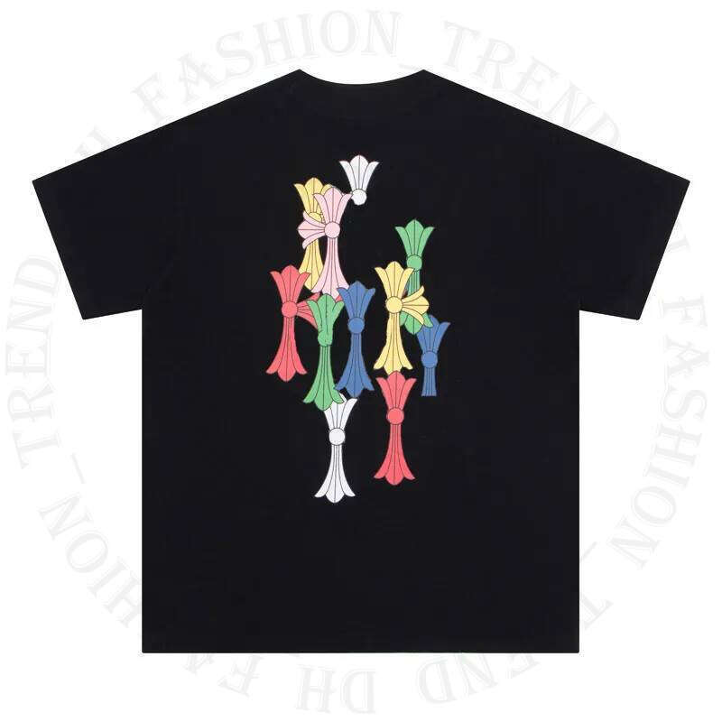 Designer Mens Womens Designers T Shirts Chrome Tshirt Summer Loose Fashion Chrome Tops Man Tees Cotton Casual Printed High Street Luxurys Clothing Clothes 91a