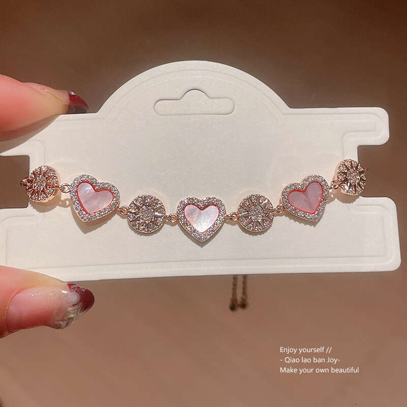 Zirconia Shell Love Sun Adjustable Bracelet Ins Sweet Girl Heart Hand Ring Light High End Handmade Women designer bracelet jewlery designer with gift 