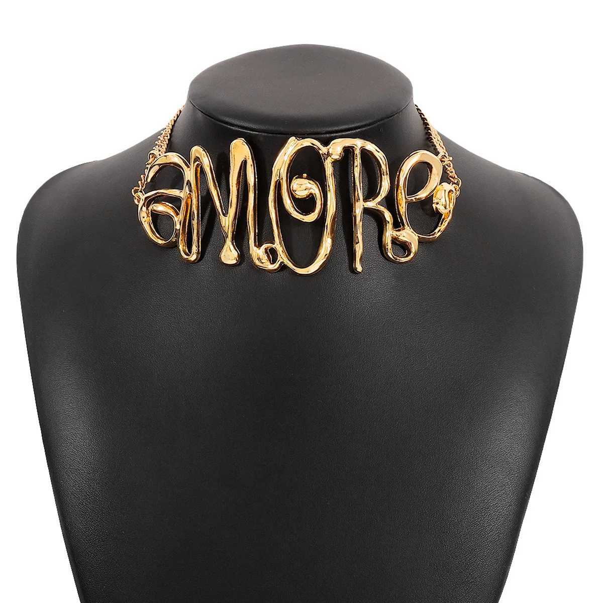 Articles Exaggerated Letter Woman Hip Hop Choker Neckle Party Jewelry L250520