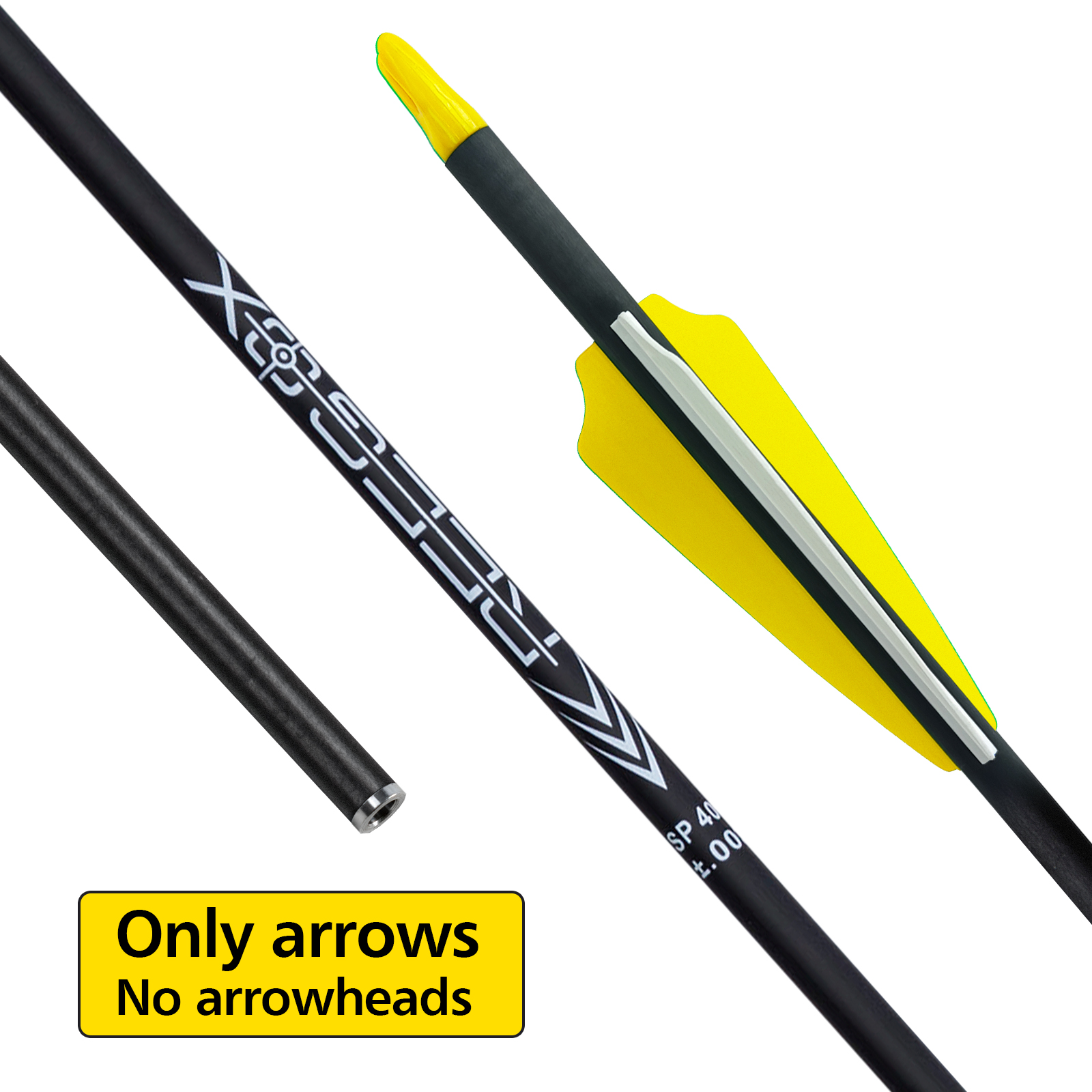 Spine250-600 Archery Targeting Arrows without Arrowheads 31inch Arrows 6.2mm Carbon Hunting Arrows Training Arrows for Recurve Bow & Compound Bow (12P