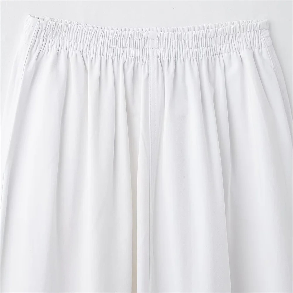 UNIZERA womens solid color pleated mid length skirt pocket decoration for spring and summer half 250513Z