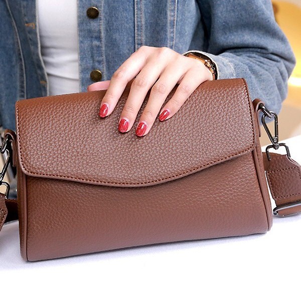 2025 Spring/Summer New Women's Bag Simple Multi functional Shoulder Bag Underarm Bag Handheld Crossbody Bag Litchi Pattern Designer Solid Color C