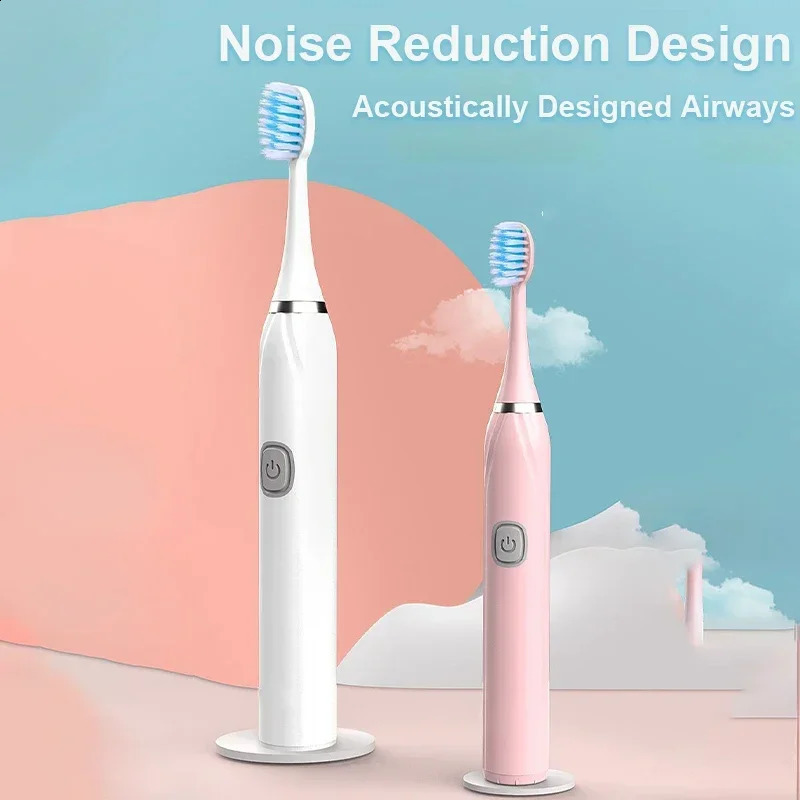 Adult Sonic Electric Toothbrush DuPont Soft Bristles IPX7 Waterproof Ultrasonic Technology Large Button Vibration for Oral Care 250516