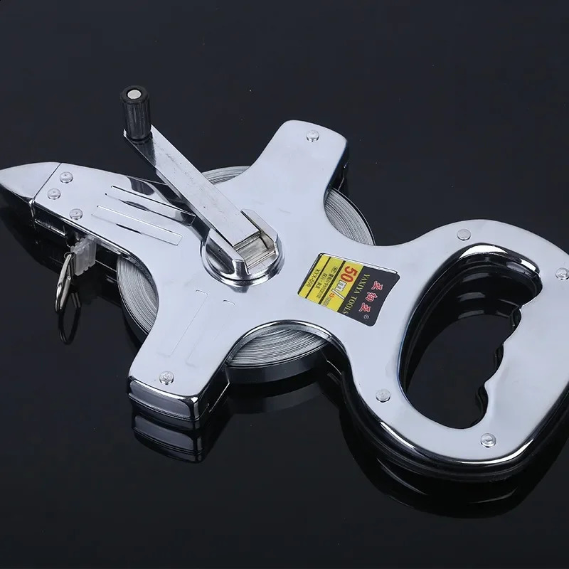 30m/50m/100m Stainless Steel Tape Measure Portable Retractable Metric Tape Ruler Construction Measuring Tool For Engineering 250516