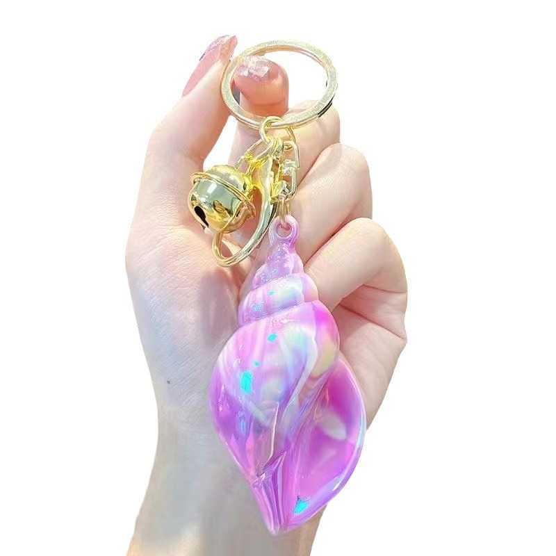 Creative Color Plated Conch Car Keychain, Cute Couple Keychain Package, Pendant, Cartoon Exquisite Gift