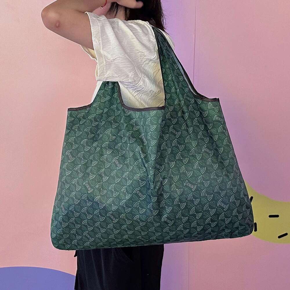 Large Capacity Shoulder Bag, Reusable Environmentally Friendly Lightweight Shopping With Printed Pattern, Outdoor Foldableable Satchel Camping Style T