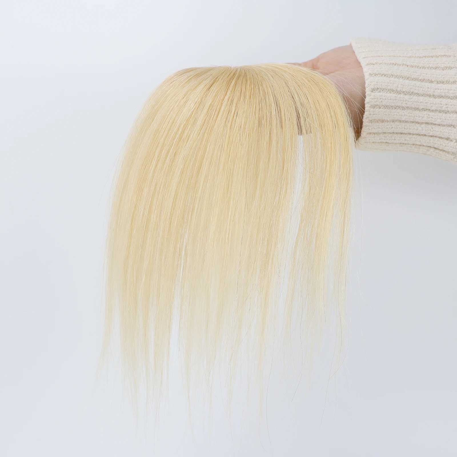 613 Remy 5x5cm Fringe Pieces 4D Air Bangs Silk Skin Base Topper Brazilian Human Hair Toupee15cm S25521