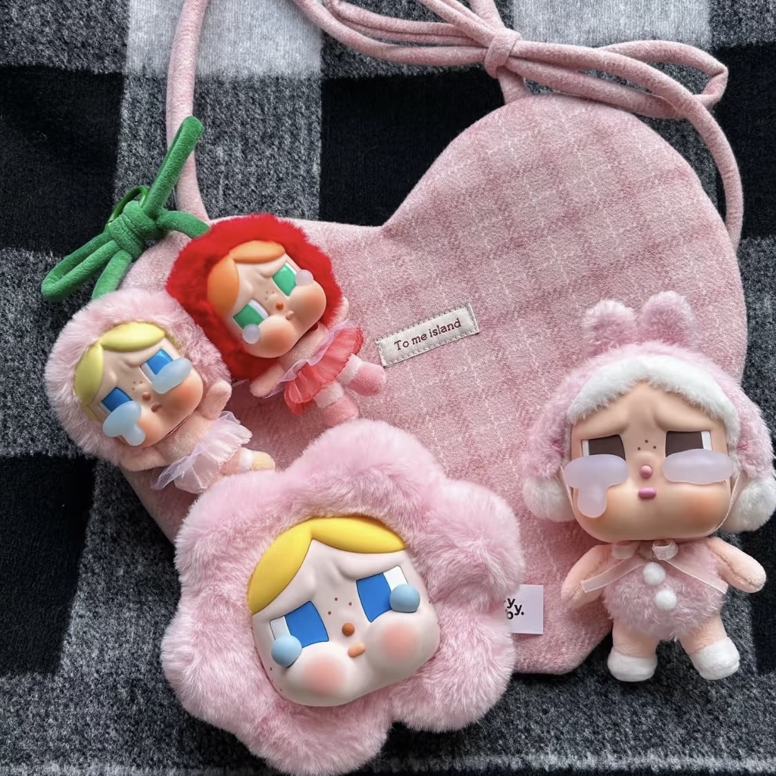 labubu New Cherry Crybaby Love God'S Tears Series Plush Hanging Card Sweet Keychain Pendant Plush Doll Sweet Doll Kawaii Ornament Gift