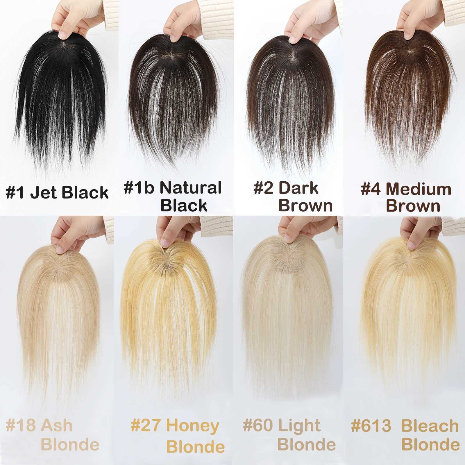 5X5cm Base Remy 15cm Fringe Pieces 4D Air Bangs Silk Skin Top Topper Brazilian Human Hair Toupee S25521