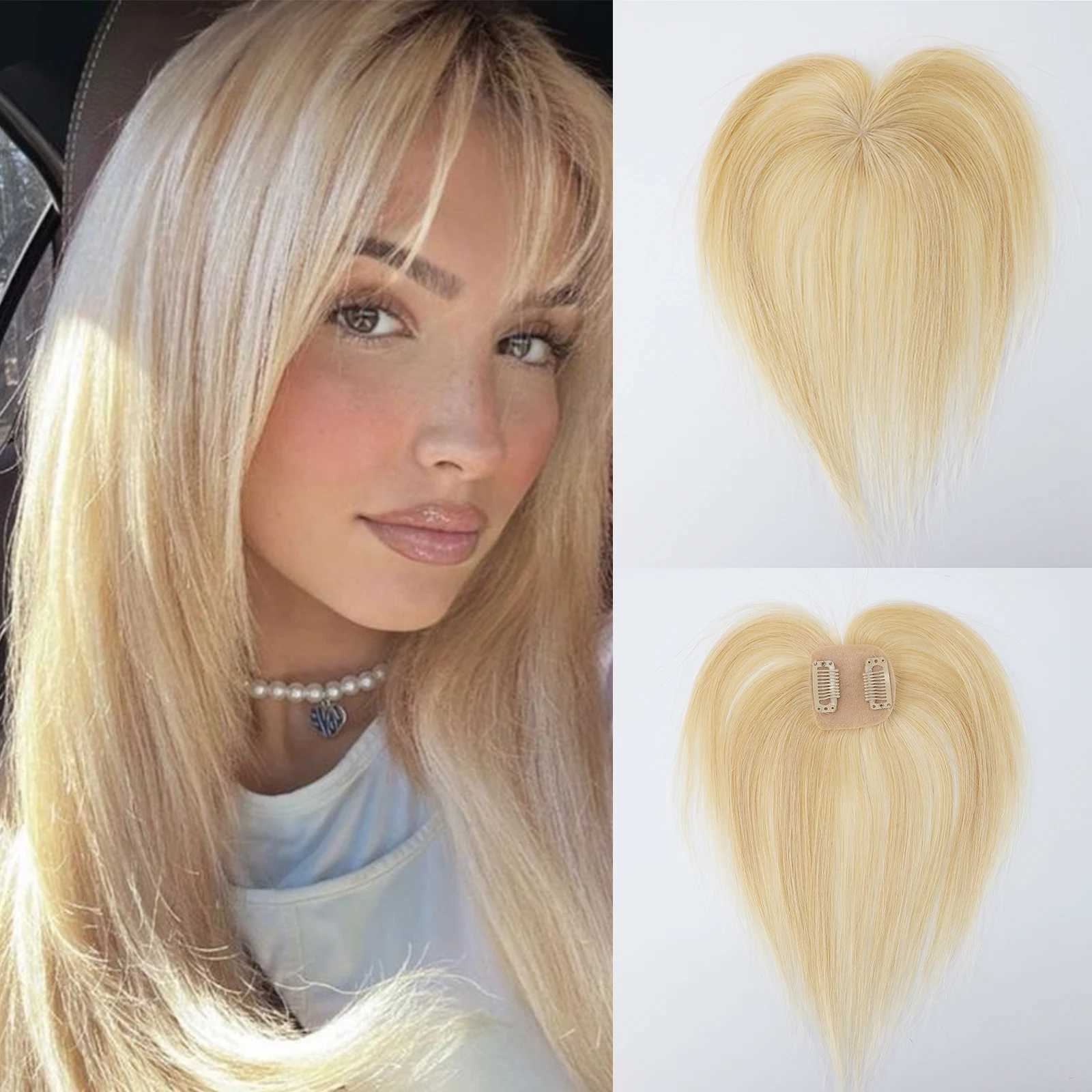 5X5cm Base Remy 15cm Fringe Pieces 4D Air Bangs Silk Skin Top Topper Brazilian Human Hair Toupee S25521