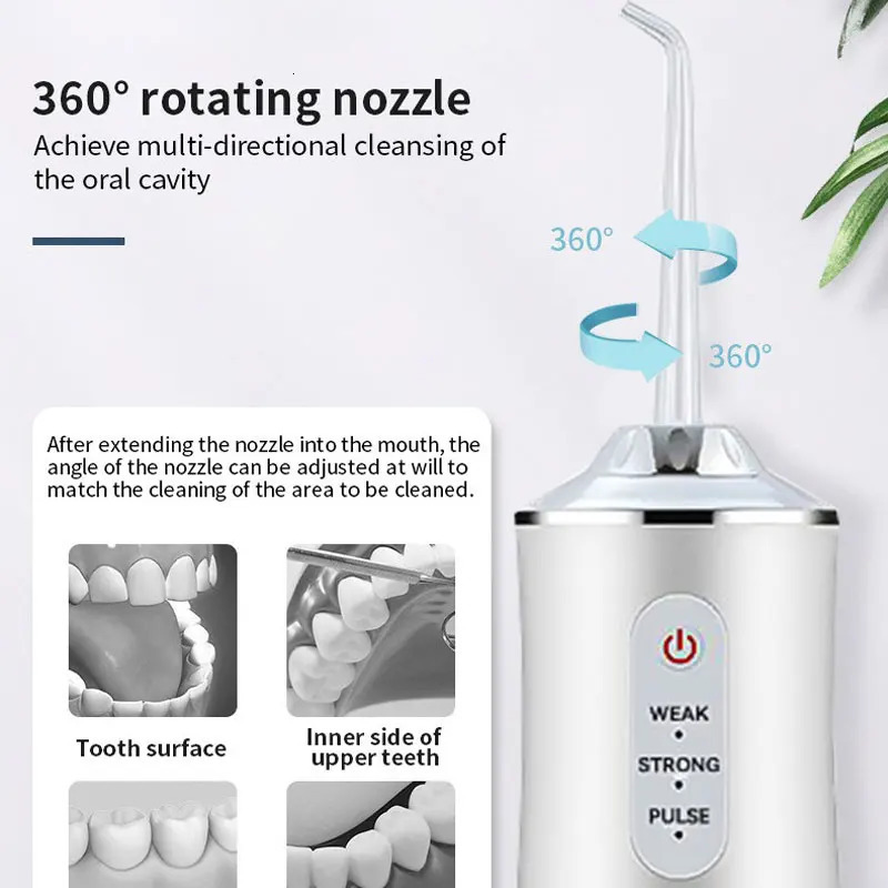Electric Tooth Cleaner USB Rechargeable Portable Oral Irrigator Water Flosser 4 Jets Dental Jet Teeth 250519