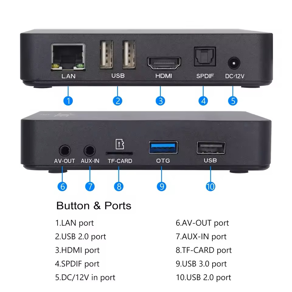 Original UGOOS AM6B PLUS Amlogic S922X-J 2.2Ghz Android 9.0 Smart Tv Box 4GB 32GB WIFI 6 1000M Set Top Box 4K Media Player