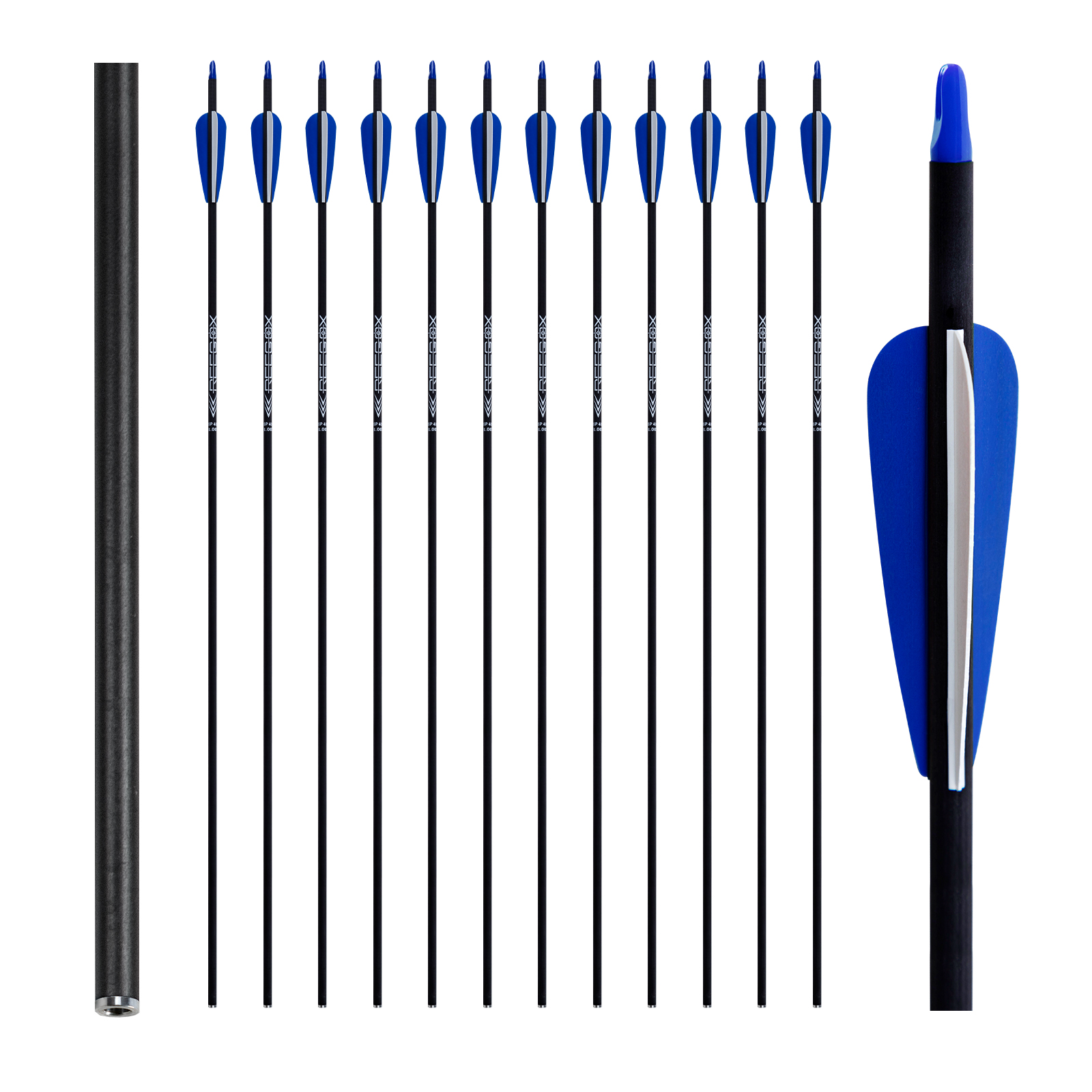 Arrows Without Arrowheads Spine250-600 31inch Carbon Archery Hunting Arrow Targeting Arrows 6.2mm Training Arrows for Recurve Bow and Compound Bow (12