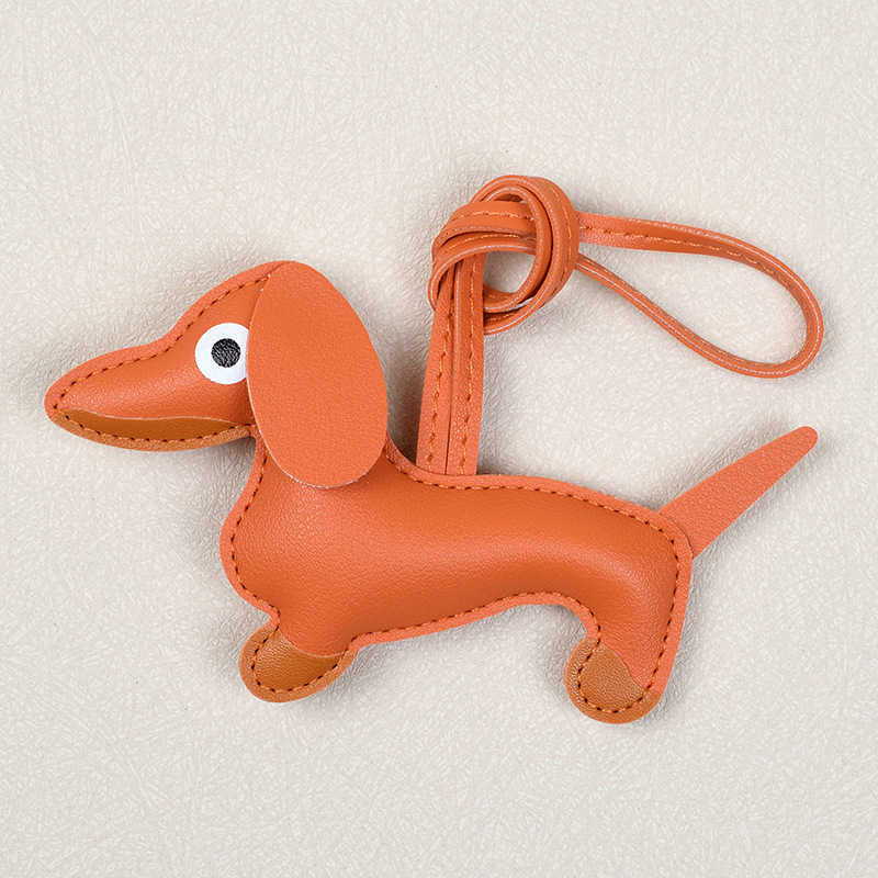 Bag pendant Internet Celebrity Sausage Dog Pendant Pu Leather Keychain Cute Bag Clothing Accessories Car Keychain 250515