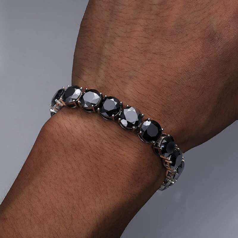 Unisex Fine Black Moissanite Tennis Bracelet For Men Women 925 Silver Bracelet GRA 100% VVS1 D Color Moissanite With Certificate