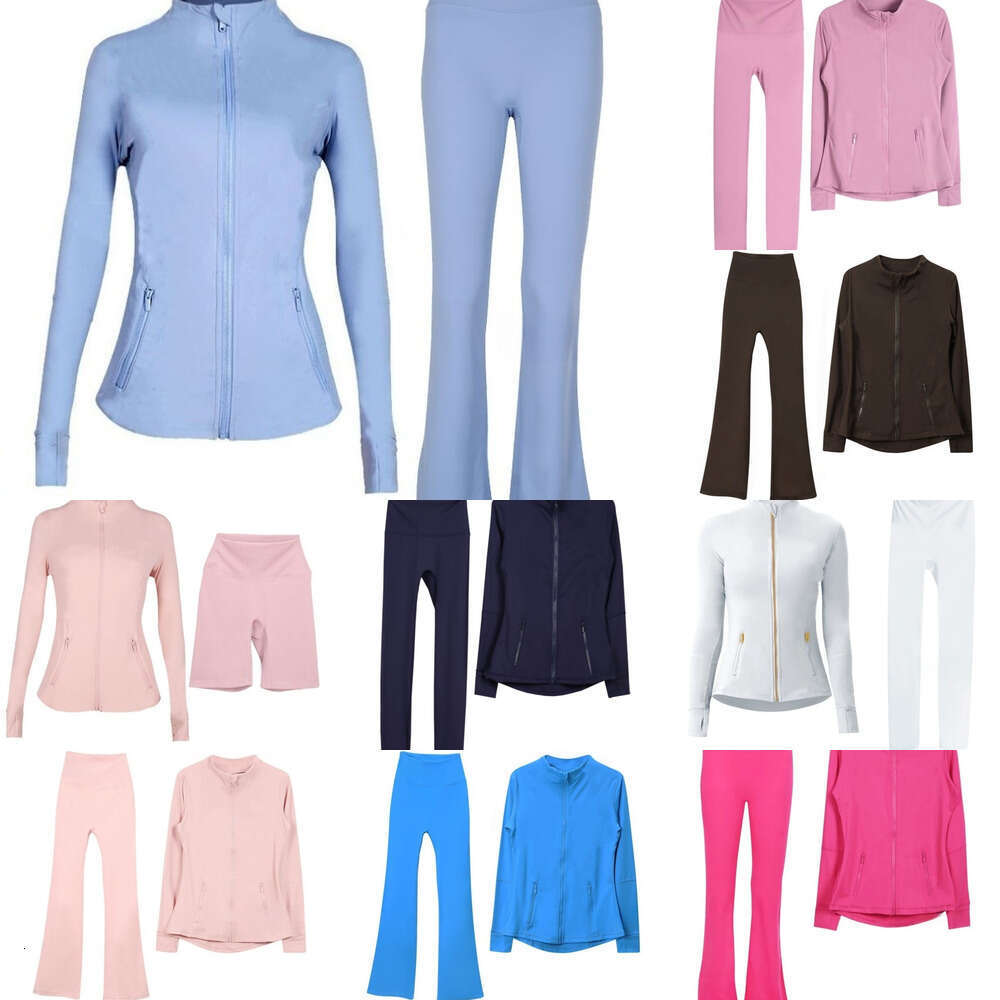 Workout set Women Yoga Sets jackets shorts leggings skirt Push Fiess sets High Waist Sports Designer Jackets Zip Up Coat Elastic Sportswear Outfits Pa