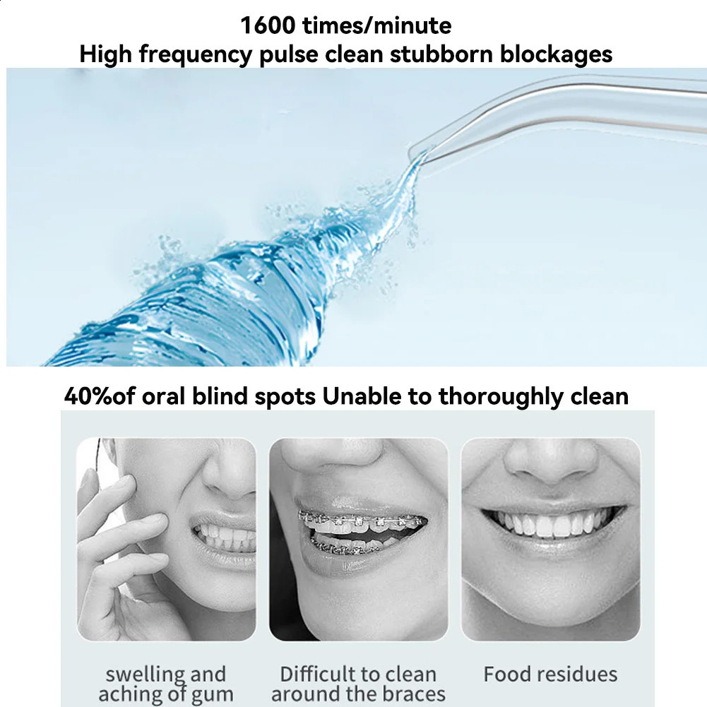 Oral Irrigator 3 Cleaning Modes Portable Rechargeable Waterproof IP65 Dental Water FlosserTeeth Whitening Jet Floss 200ML 250520