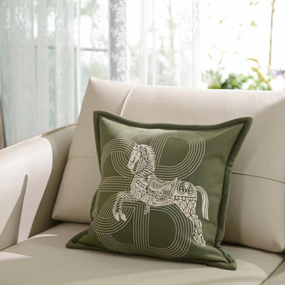 American soft and delicate breathable warm cotton cashmere printed throw pillowcase cushion cover sofa bedroom cushion case model room furnishings