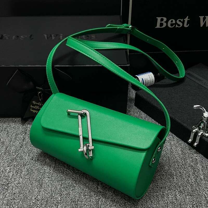 Green Orange For Women Fashion Shoulder Solid Pu Leather Designer Saddle Crossbody Bag Small Handbag Brand